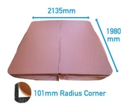 2.135 X 1.98 Metre (84'' X 78'') Rectangular Hot Tub Cover - Brown