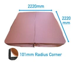 2.22 Metre (87.4'') Square Hot Tub Cover - Brown