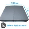 2.135 Metre (84'') Square Hot Tub Cover - Grey -SoakSense Shop cover with measurements grey 2135 280 radius